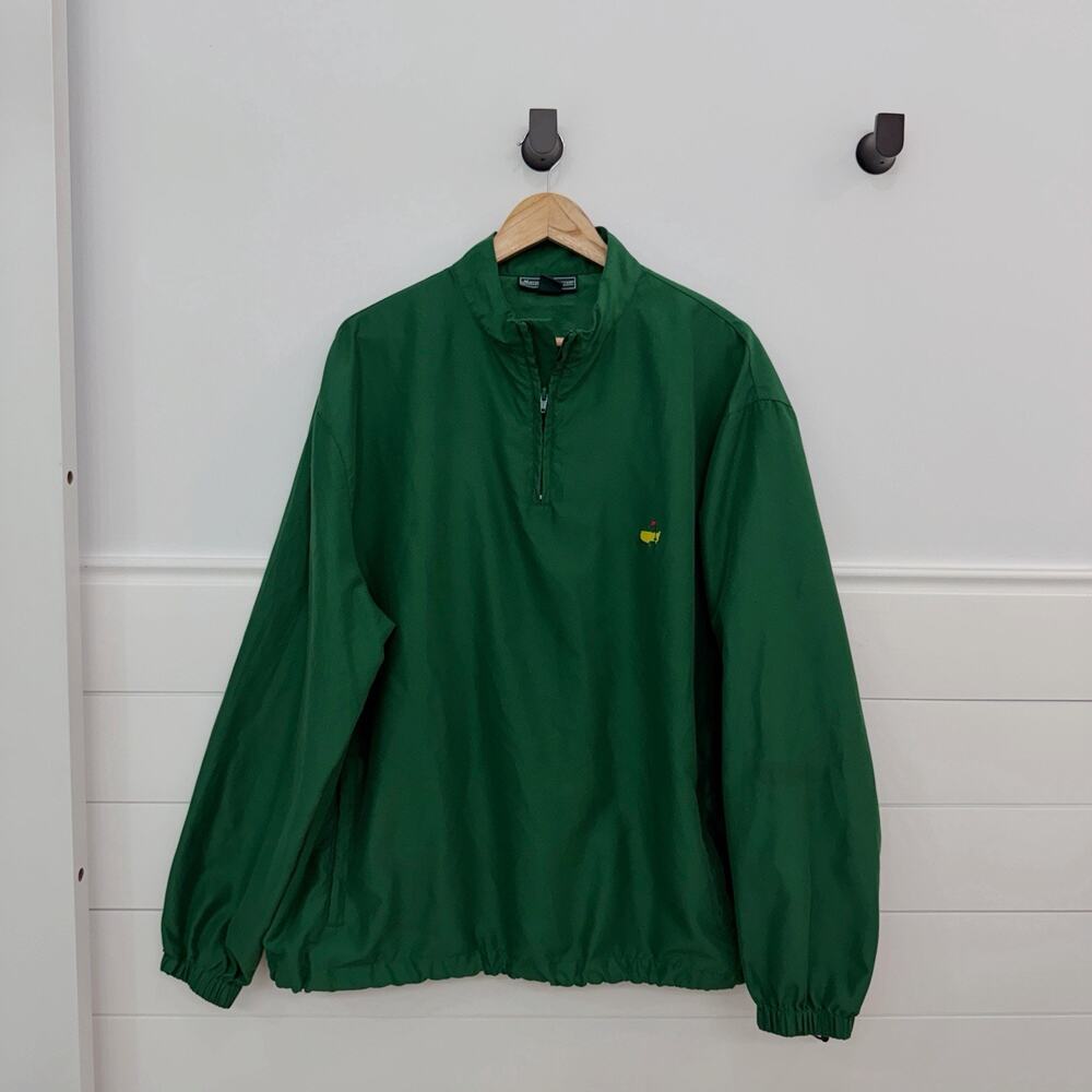 Men’s Masters Collection 1/4 Zip Pullover Jacket Green Size Large L